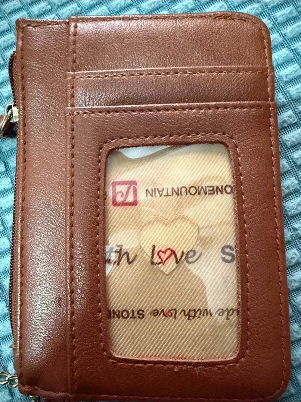 Stone Mountain Leather Rust Brown Leather Zip Wristlet with Key leather Coin